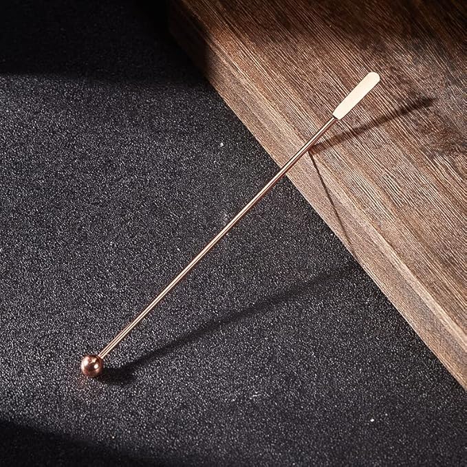 10 pcs Stainless Steel Coffee Beverage Stir Sticks Cocktail Stirrers Drink Swizzle Stick 7.4" Swizzle Stick Picks Tools Rose Gold