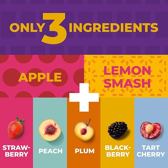 Fruit Snacks by Zest Delites, Fruit Leather Bars, Healthy Snacks for Adults & Kids, Vegan, Apple-Based, Strawberry, Peach, Blackberry, Plum, Tart Cherry, Bulk 0.88 oz x 50