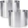 Hushee Cake Mold 15 cm High, 6 to 12'' Adjustable Ring Cake Baking Supplies Rings Round Stainless Steel Decorating Bakeware Tools with Scaling for Mousse Baking Dessert Making(2 Pcs,15 cm)
