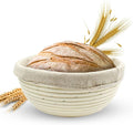 Banneton Bread Proofing Basket sourdough proofing basket for Beginners & Professional Bakers, Handwoven Rattan Cane Bread Maker with Linen for Artisan Breads, 8.5 x 3 In, 1-Pound Round Brotform