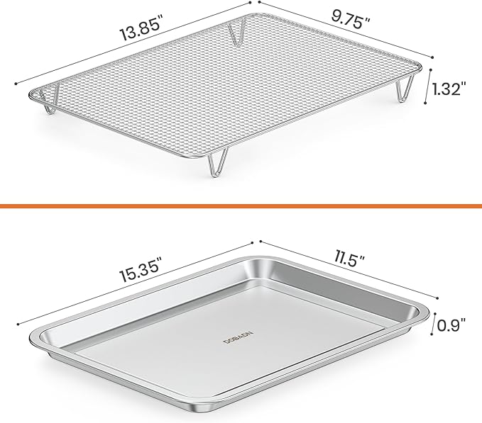 only fire Stainless Steel Baking Sheet with Rack Roasting Pans for Smokers and Pellet Grills Great Kitchen Baking Accessories