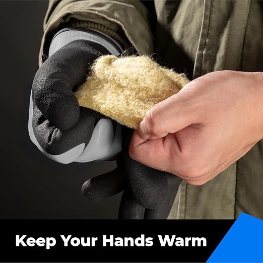 100% Waterproof Gloves for Men and Women, Winter Work Gloves for Cold Weather, Touchsreen, Thermal Insulated Freezer Gloves, With Grip, Grey, Medium