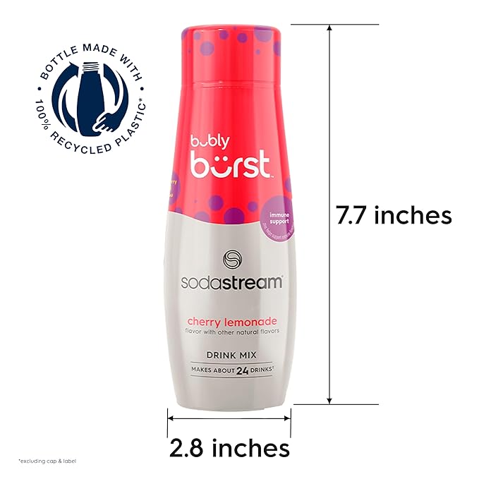 SodaStream Bubly Burst Cherry Lemonade Drink Mix (440ml, Pack of 4)