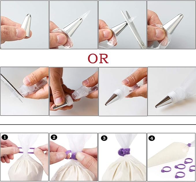 14 Inch Piping Bags and Tips Set - 100Pcs Disposable Pastry Bags with Tips for Cupcakes, Cookies, Frosting & Icing, Cake Decorating Tools with Frosting Nozzles Baking Supplies for Home, Kitchen Use