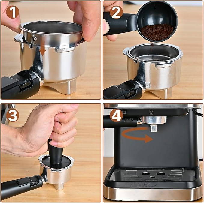 Espresso Machine Home Espresso Coffee Machine Compact Espresso Coffee Fast Heating for Cappuccino/Latte Coffee Machine for Home, Office