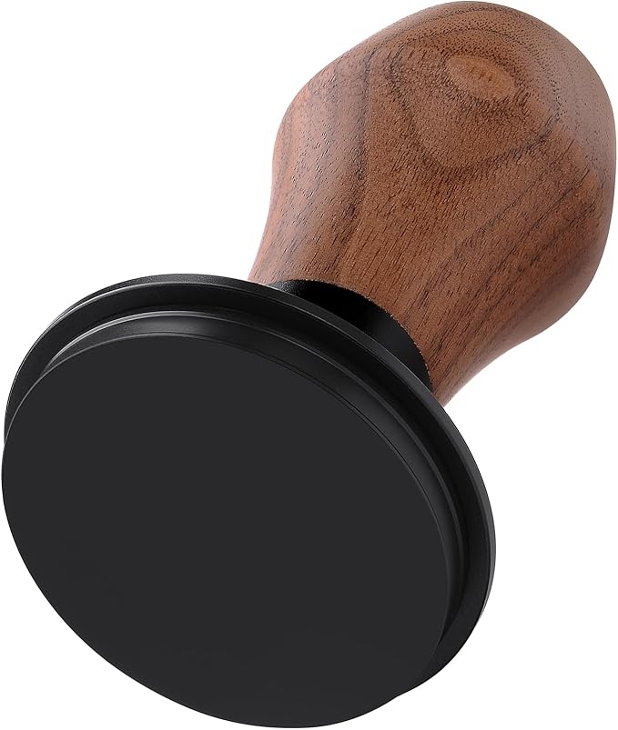 Normcore 53.3mm Coffee Tamper V4.1 with Click Sound Feedback, Fits Breville Sage 54mm Espresso Machines Portafilter, Spring Loaded Tamper with Flat Base, Genuine American Walnut Handle