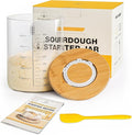 rorecay 50oz Sourdough Starter Kit with Time Keeper, High Borosilicate Glass Sourdough Starter Jar, Wide Mouth Sour Dough Crock with Lid & Spatula & Recipe for Beginners and Professional Bakers