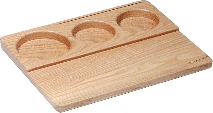 Normcore Tamping Mat - Natural OAK Espresso Tamping Station - Coffee Tamper Holder Mat Portafilter Mat For Baristas - Patent Pending - Solid American White OAK Wood