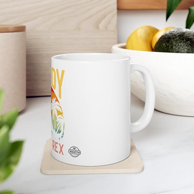 11 OZ Novelty Coffee Mugs - Christmas Gift (Daddy Saurus Rex Theme)