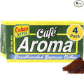 Café Aroma Decaf Dark Roast Espresso Ground Coffee, Authentic Cuban Style Coffee, Vacuum Sealed, 8.8oz, Perfect for Hot and Iced Coffee, 4-Pack
