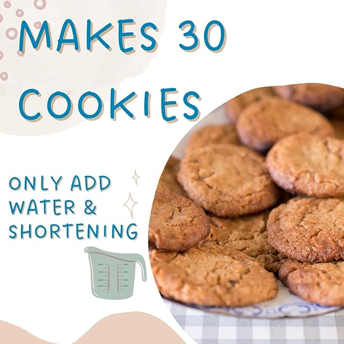 Shirley J- Gourmet Ginger Molasses Cookie Mix Make 30 Cookies | Fresh Ginger Cookies In Minutes Only Add Water & Shortening | Chef Grade Premium Ingredients