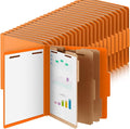 48 Pcs Classification Folders Letter Size, Back to School Supply for Teacher, Student, 3 Dividers Pressboard File Folder Bulk with 2 Fasteners, 3.5 Inch Expanding File Organizer (Orange)