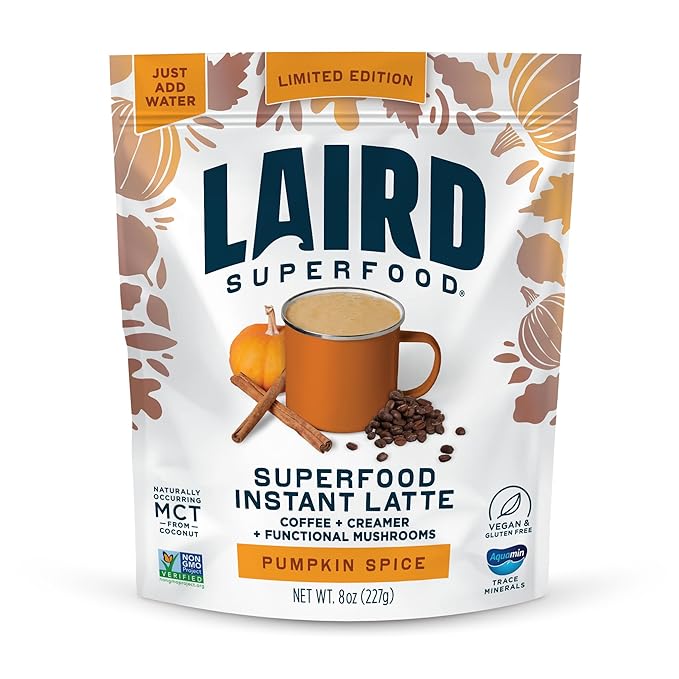 Laird Superfood Instant Latte (Pumpkin Spice, 8 Ounce (Pack of 1))