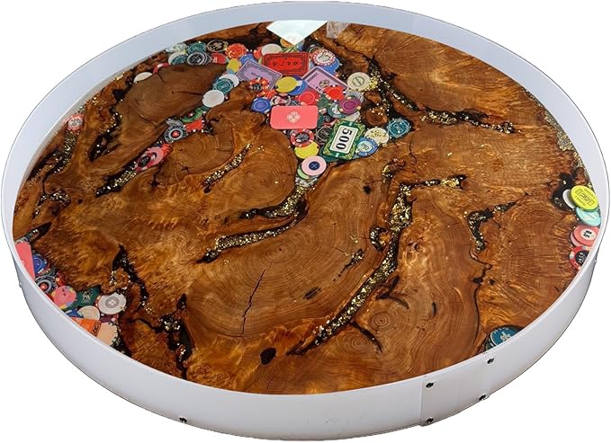 Resin Mold Large Round Deep -Kalinta 30inch Reusable Epoxy Round Molds for Resin Clock, Serving Tray Board, End Table，Floral Preservation Bouquet