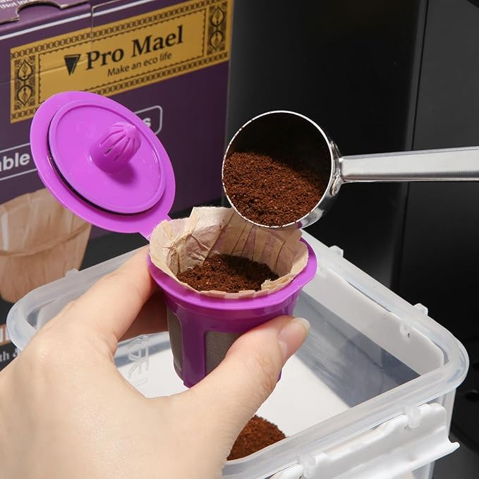 Pro Mael Disposable K Cup Filters, Coffee Filter Paper for Keurig Brewers Single Serve 1.0 and 2.0, Use with Reusable K Cup Pods, Natural Unbleached (100-Count)
