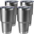 HASLE OUTFITTERS 30oz Stainless Steel Tumbler, Double Wall Vacuum Insulated Travel Mug Tumbler, Durable Insulated Coffee Mug, Gift Box Set (Grey, 4)