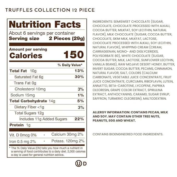 Ethel M Chocolates Premium Truffles Collection Chocolate Gift Box, Milk, Dark & White Chocolate Candy Assortment, 12 Pieces of Creamy, Smooth and Rich Chocolate Gems