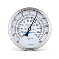 MEASUREMAN Fully Stainless Steel Pot, Kettle, Brewing Bimetal Dial Thermometer, 3" Dial, 2-1/2" Stem, -40-160 deg F/-40-70 deg C, -1% Accuracy, Adjustable, 1/2" NPT Back Mount