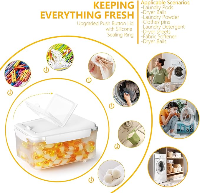 10 lbs Cereal Containers Storage - Airtight Flour Storage Container with Lids & 10 lbs Rice Dispenser, BPA Free Pantry Containers for Sugar and Cereal, White