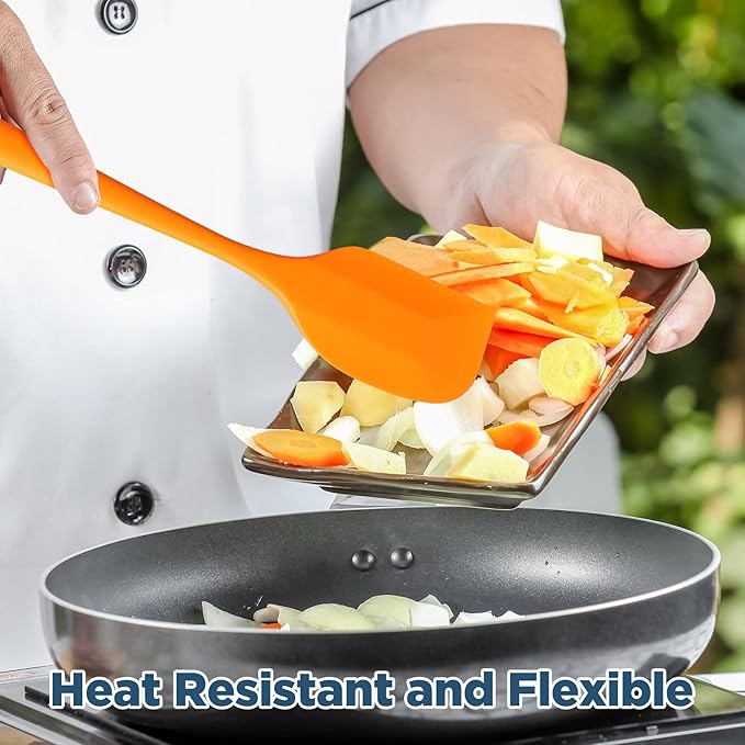 Irenare 36 Pcs Mini Silicone Spatulas Bulk 8.3 Inch Heat Resistant Scrapers Rubber Spatulas Seamless Design Non Stick Flexible for Kitchen Use Cooking Baking Mixing
