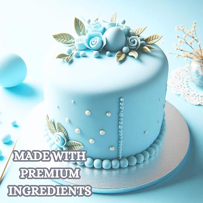 Confect Baby Blue Fondant for Cake Decorating Fondant, Smooth & Ready-to-Use Icing for Christmas Cakes, Cupcakes & Holiday Desserts | Vegan, Gluten-Free, Nut-Free, Palm Oil-Free – 8.8 Oz