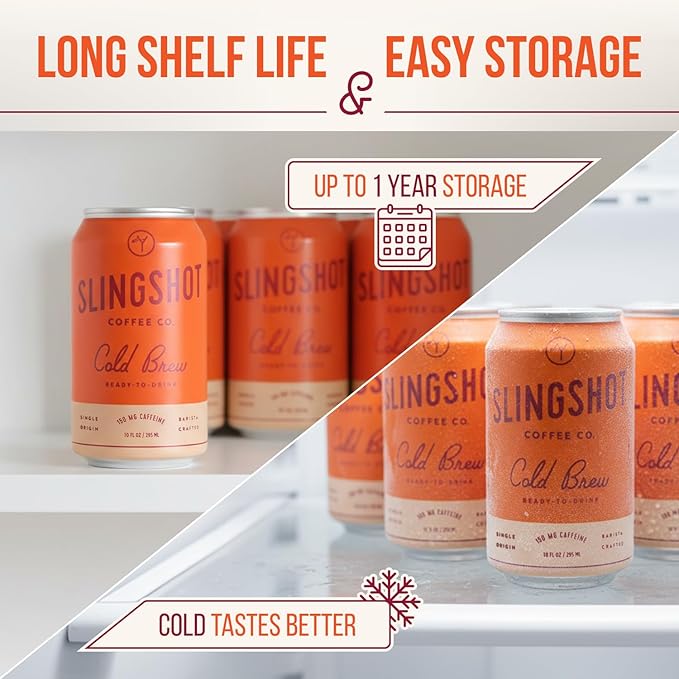 Organic Cold Brew Coffee, 12-Pack – Single Origin Ethiopian, Ready-to-Drink Cans (10 oz Each), Smooth & Fruity Flavor with Citrus, Cacao, and Stone Fruit Notes, 12 Pack