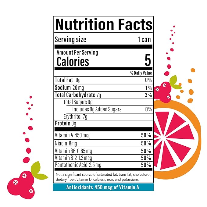 BUBBL'R cranberry grapefruit sparkl'r, Antioxidant Sparkling Water with Natural Caffeine, 0g Sugar, Gluten Free, All Natural Flavors, 12 Fl Oz Cans, 12 Count
