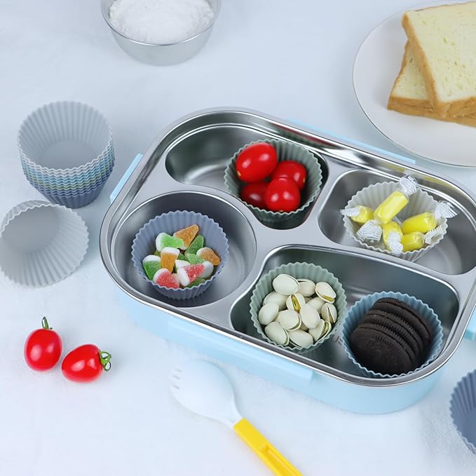 Silicone Baking Muffin Cups 12 Pack, Reusable Cupcake Liners Cake Molds, BPA Free, Dishwasher Safe(Grey Series, Regular Size)