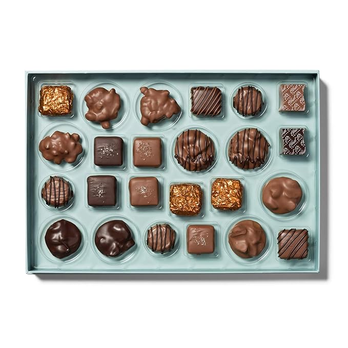 Ethel M Chocolates Premium Nuts & Caramels Collection Chocolate Gift Box, Milk & Dark Chocolate Candy Assortment, 24 Pieces of Creamy, Smooth and Rich Chocolate Gems
