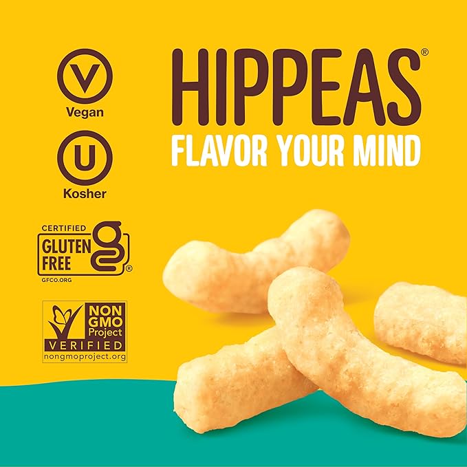 Hippeas Chickpea Puffs, Churro, 0.75 Ounce (Pack of 18), 3g Protein, 2g Fiber, Vegan, Gluten-Free, Crunchy, Plant Protein Snacks