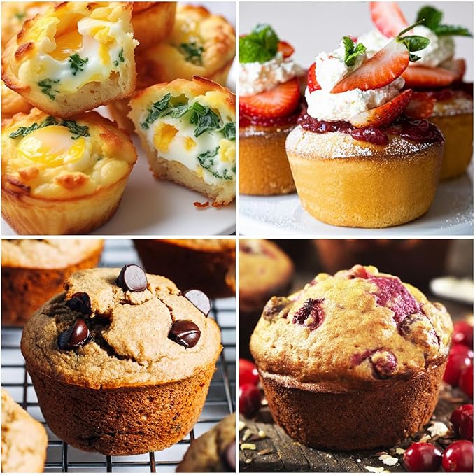 CAKETIME Jumbo Muffin Pan, Metal Reinforced Frame 3.5 Inch Large Silicone Cupcake Pan 6 Cups Large Muffin Pan with Handle Nonstick Jumbo Muffin Tin for Baking Giant Homemade Muffins, Frittatas 1 Pack