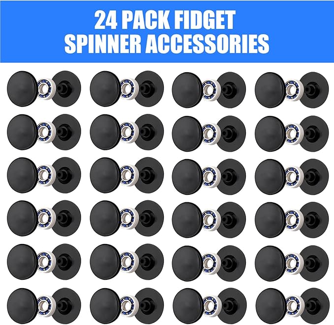 NiArt Fidget Spinner Toy DIY Bearing with Caps Set 24-Pack, MR137 0.5" Single-Sealed Chrome Steel Bearing Balls Replacement High Speed 13mmx7mmx4mm Epoxy Resin Casting Craft Skateboard Stress Reliever
