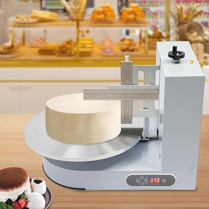 Electric Cake Decorating Machine Cream Coating Spreading Smooth Machine Surface Scraper for 4-16inch Cakes, 0-320RPM Adjustable Rotating Speed