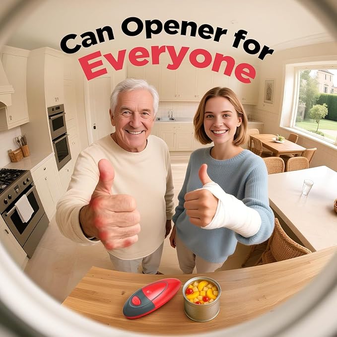 One Touch Electric Can Opener Open Almost Can with Smooth Edge, Electric Can Openers for Kitchen Food-Safe Magnetic Catches Cover, Electric Can Opener for Seniors, Arthritis and Chef