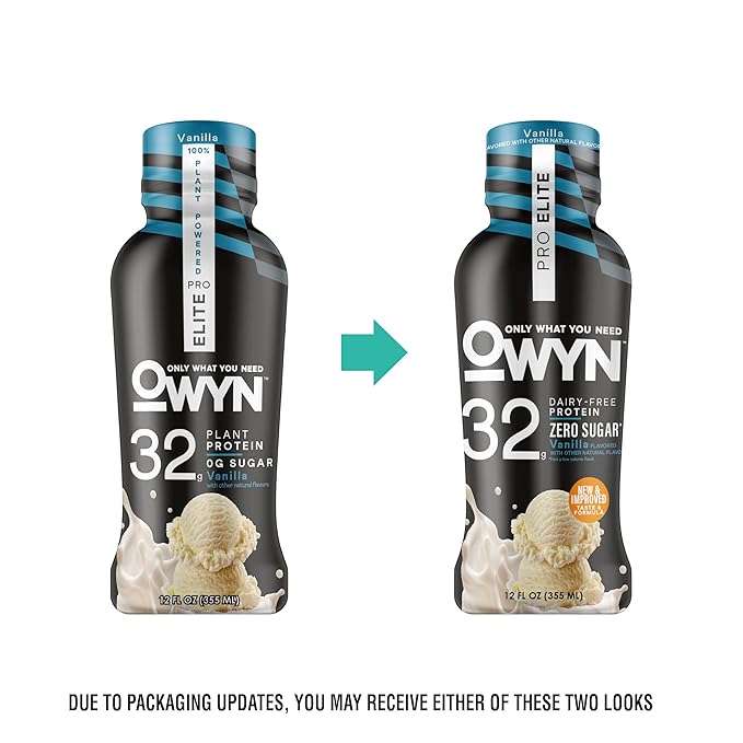 OWYN Only What You Need Pro Elite Vegan Plant Based High Protein Shake, Vanilla, 12 Pack, 32g Protein, Amino Acids, Prebiotics, Omega-3, Workout and Recovery, 0g Net Carbs, Zero Sugar, Keto