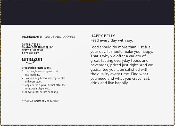 Happy Belly Light Roast Coffee Pods, Breakfast Blend, Compatible with Keurig 2.0 K-Cup Brewers, 24 Count