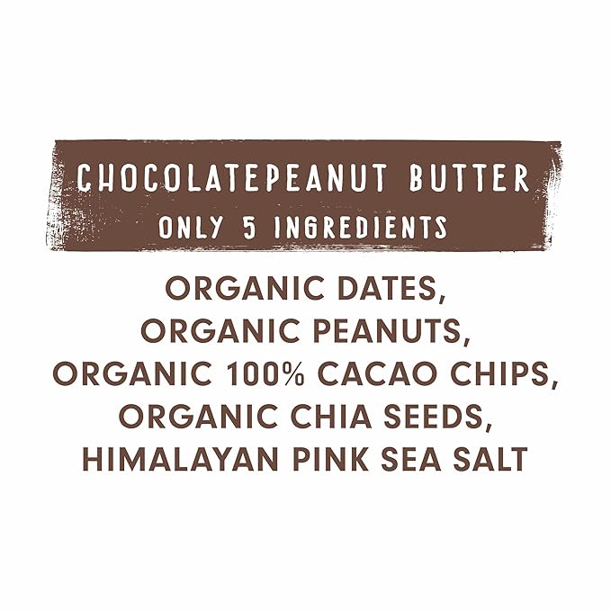 JONESBAR Organic Plant Based Protein Bars | Chocolate Peanut Butter | Fruit & Nut Bar, Kosher, Gluten Free, Breakfast Bars, School Snacks, Vegan Snack & Healthy Snacks for Adults and Kids (Pack of 12)