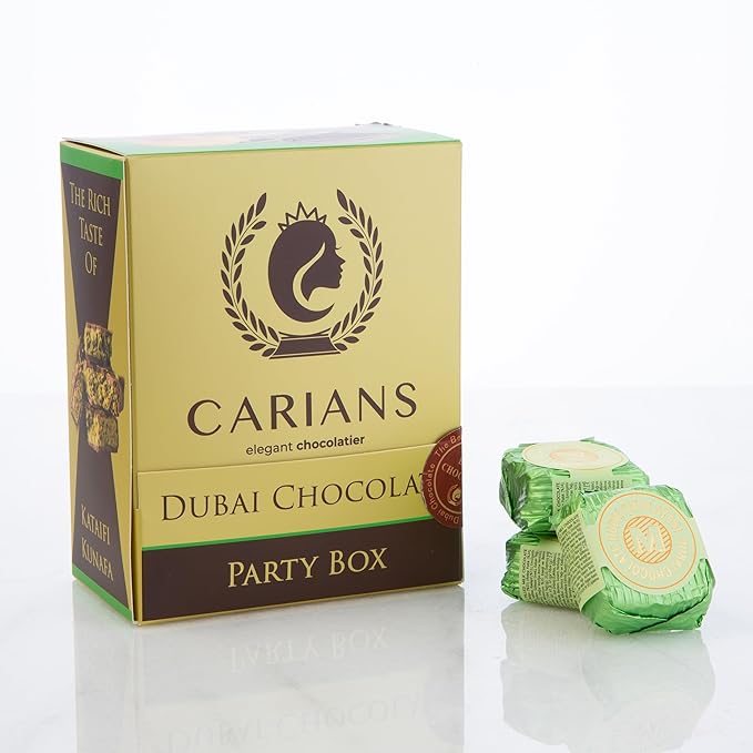 CARIANS One Bite Size Dubai Chocolate, 10 Pcs. Individually Wrapped Chocolate, Candy with Pistachio and Kataifi, Great for Gift Giving, Anniversary, Thanksgiving, Christmas