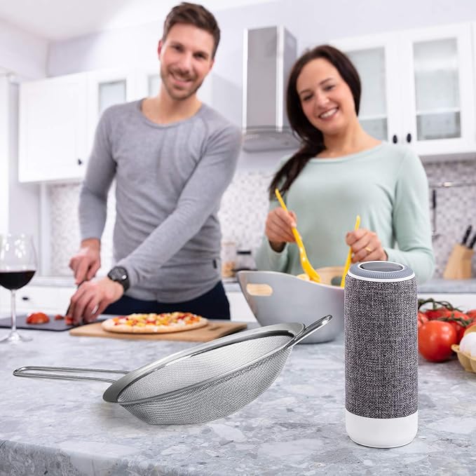 Walfos 4.7 Inch Fine Mesh Strainer, Premium Stainless Steel Colanders and Sifters, with Reinforced Frame and Sturdy Handle, Perfect for Sift, Strain, Drain and Rinse Vegetables, Pastas and Tea