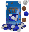 The Dreidel Company Blue & Silver Hanukkah Milk Chocolate Coins, Hanukkah Design Gelt, Gluten Free, Non GMO, Kosher Certified OU-D (50-Pack)