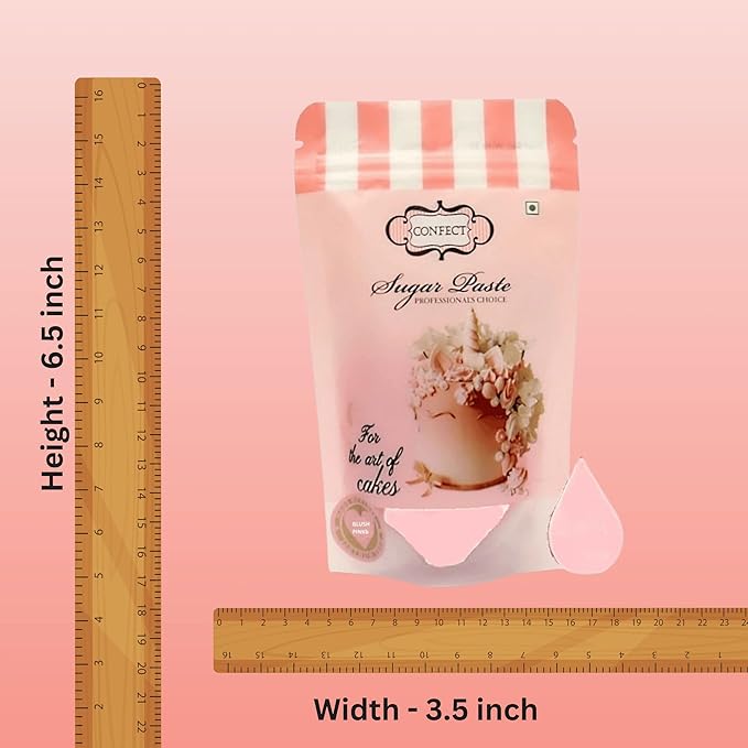 Confect Blush Pink Fondant | Edible Cake Fonadant | Chefs Choice Blush Pink Fondant for Cake Decorating | Vegan, Gluten-Free, Nut-Free, Palm Oil-Free – 8.8 Oz