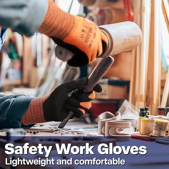 Schwer ProGuard Highest Level Cut Resistant Work Gloves PR3326 for Extreme Protection，ANSI A9 Cut Gloves with Reinforced Thumb, Non Slip, Non PFAS, Durable, Touch-screen, Orange 1 Pair(XXL)