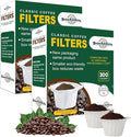 600 Paper Coffee Single-Use Filters for Keurig Brewers and Compatible with K-Cup Pods 1.0 & 2.0 Models, White Classic Design