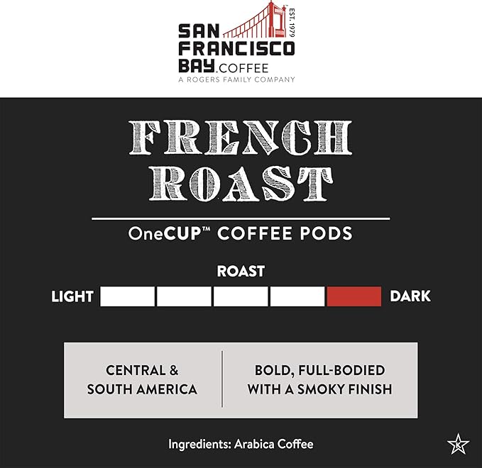San Francisco Bay Compostable Coffee Pods - French Roast (36 Ct) K Cup Compatible including Keurig 2.0, Dark Roast