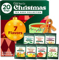 Gya Tea Co Christmas Assorted Tea Bags Variety Pack - 20 Bags 7 Seasonal Flavors - Caffeinated & Caffeine Free Holiday Tea Sampler Gift Set Box - Easy Brew, Natural Ingredients, Enjoy Hot or Iced