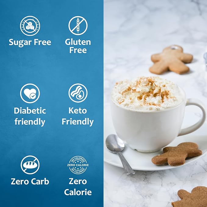 Syruvia Sugar Free Gingerbread Syrup for Coffee, Flavored Syrup for Drinks, Lattes, and Desserts – 25.4 fl oz, With Pump