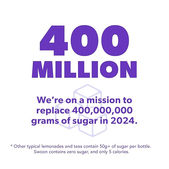 Swoon Ginger Lemonade - Sugar Free Lemonade, Low Carb, Keto & Paleo-Friendly, Gluten-Free - Zero Sugar Drinks Made with 100% Lemon Juice Concentrate & Sweetened by Monk Fruit, 12 Fl oz (Pack of 12)