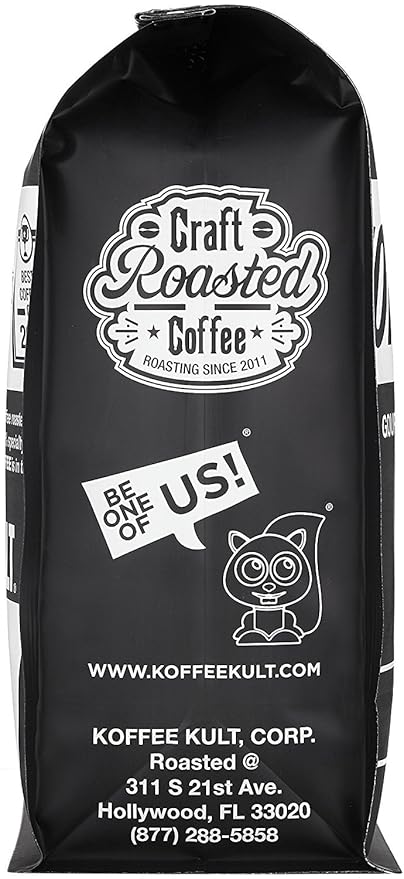 Koffee Kult Thunder Bolt Dark French Roast Whole Bean Coffee - Small Batch 100% Arabica Gourmet Blend, Bold and Well Balanced 32oz Resealable Package