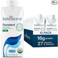 KATE FARMS Organic 1.0 Sole-Source Nutrition Shake, Plain, 16g Protein, 27 Vitamins and Minerals, Meal Replacement, Protein Shake, 11 oz (12 Pack)