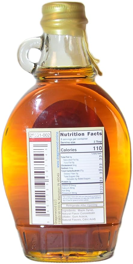 Dragonwood Flavored Maple Syrup (8 Fluid Ounces, Strawberry)
